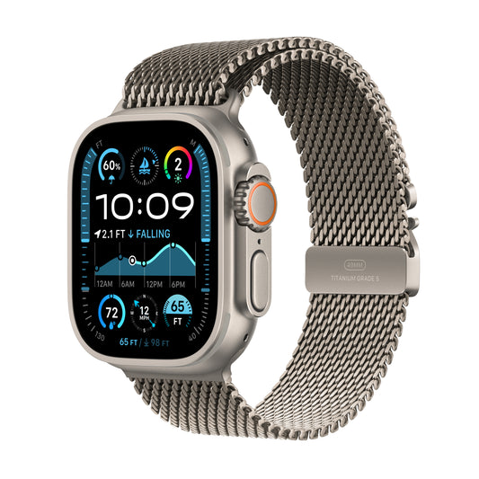 2024 Apple Watch Ultra 2 49 mm Natural Titanium Case Milanese Loop