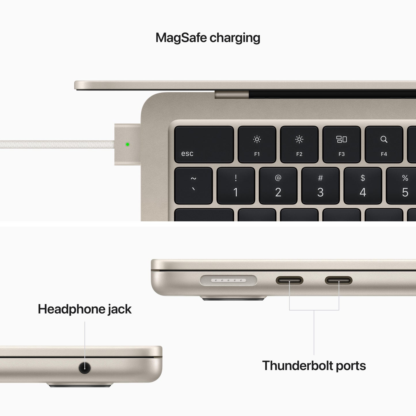 13-inch MacBook Air: Apple M2 chip with 8‑core CPU and 8‑core GPU, 256GB SSD - Starlight